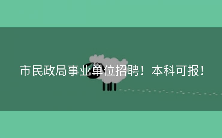 市民政局事业单位招聘！本科可报！