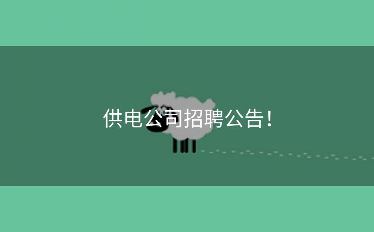 供电公司招聘公告！