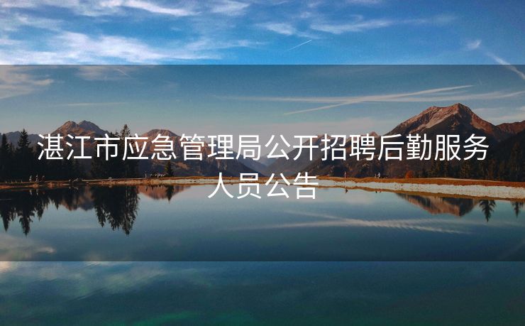 湛江市应急管理局公开招聘后勤服务人员公告