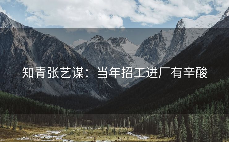 知青张艺谋：当年招工进厂有辛酸