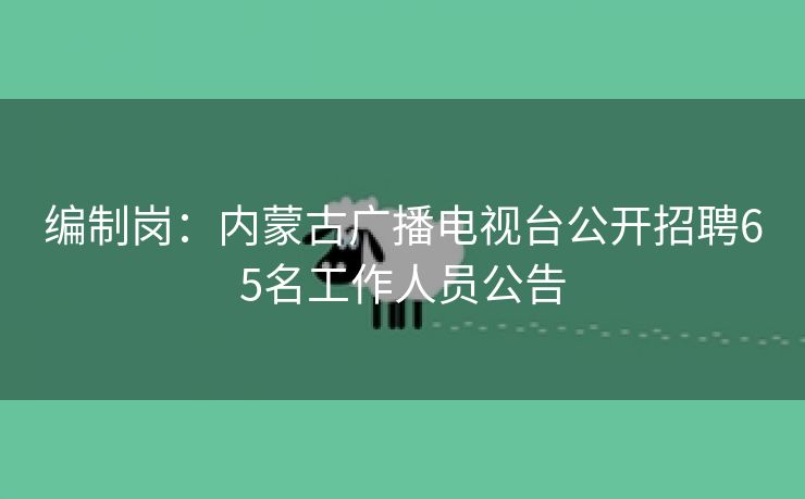 编制岗：内蒙古广播电视台公开招聘65名工作人员公告