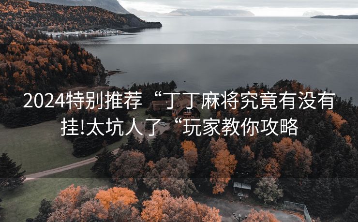 2024特别推荐“丁丁麻将究竟有没有挂!太坑人了“玩家教你攻略