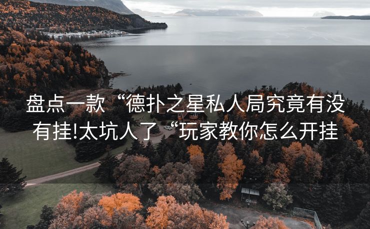 盘点一款“德扑之星私人局究竟有没有挂!太坑人了“玩家教你怎么开挂