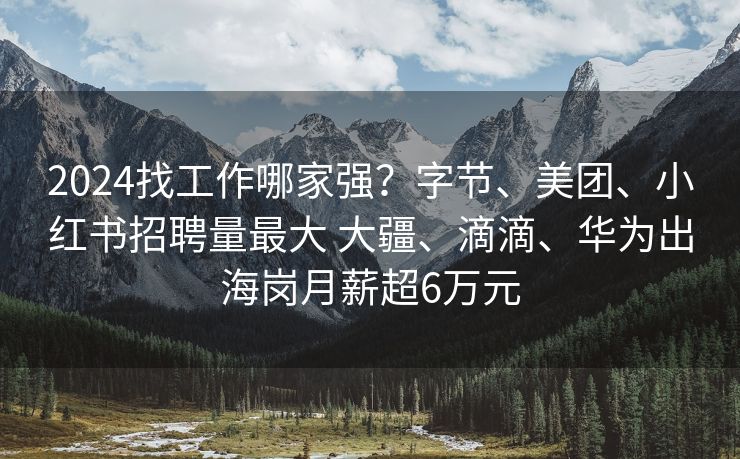2024找工作哪家强？字节、美团、小红书招聘量最大 ⼤疆、滴滴、华为出海岗⽉薪超6万元