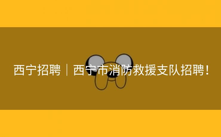 西宁招聘｜西宁市消防救援支队招聘！