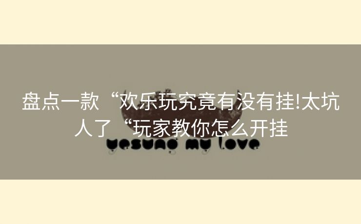 盘点一款“欢乐玩究竟有没有挂!太坑人了“玩家教你怎么开挂