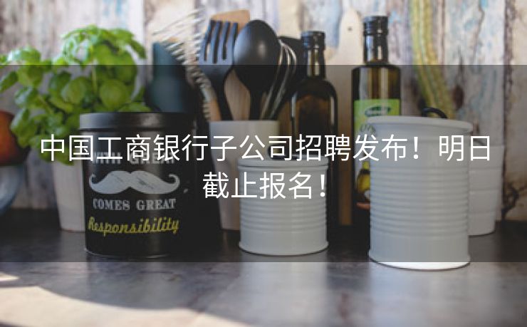 中国工商银行子公司招聘发布！明日截止报名！