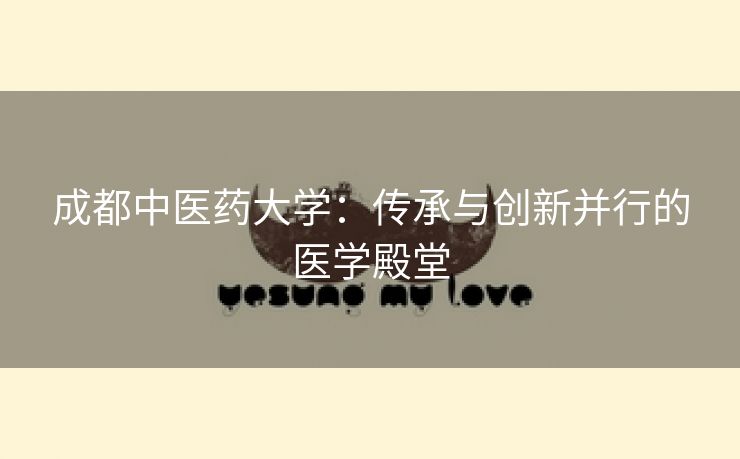 成都中医药大学：传承与创新并行的医学殿堂