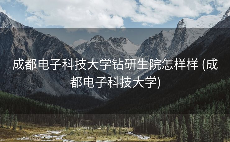 成都电子科技大学钻研生院怎样样 (成都电子科技大学)