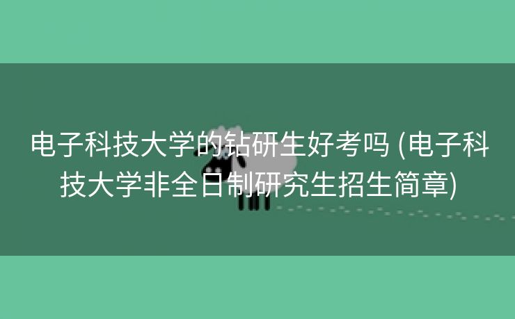 电子科技大学的钻研生好考吗 (电子科技大学非全日制研究生招生简章)
