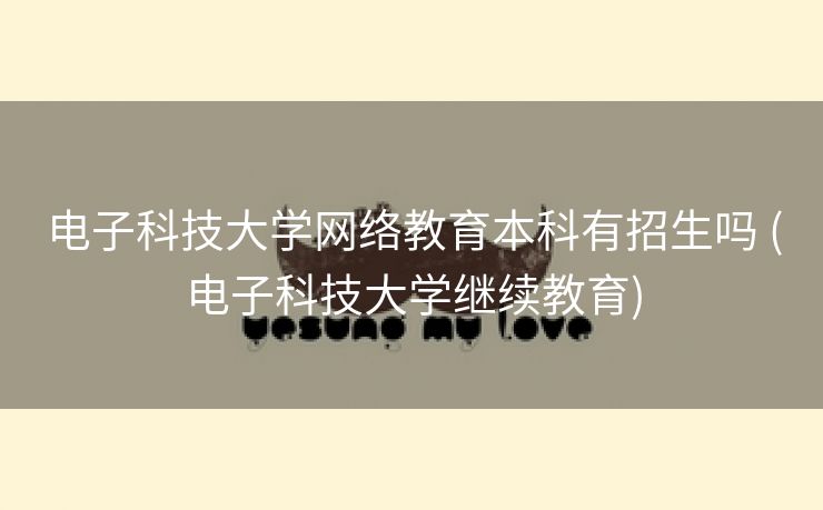 电子科技大学网络教育本科有招生吗 (电子科技大学继续教育)