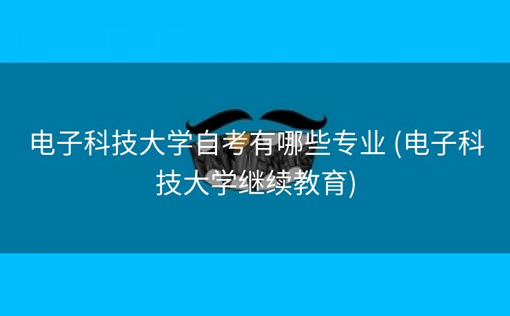 电子科技大学自考有哪些专业 (电子科技大学继续教育)