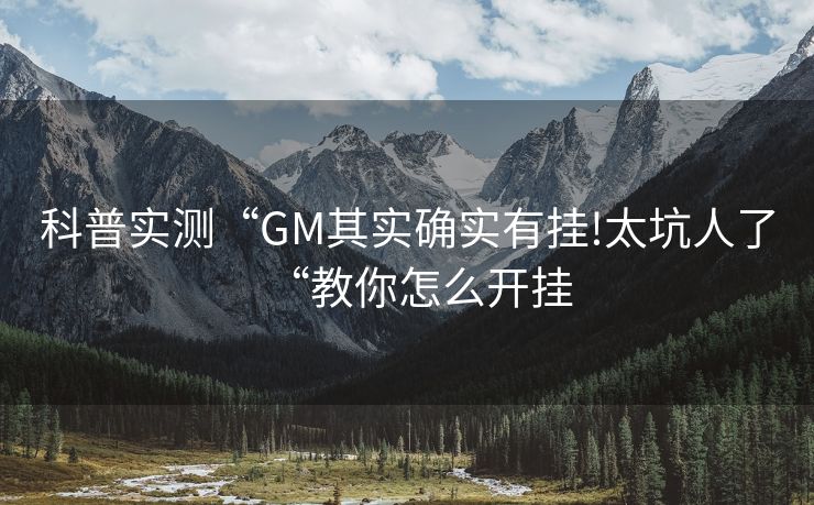 科普实测“GM其实确实有挂!太坑人了“教你怎么开挂