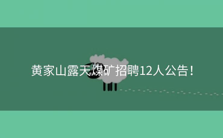 黄家山露天煤矿招聘12人公告！