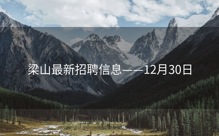 梁山最新招聘信息——12月30日