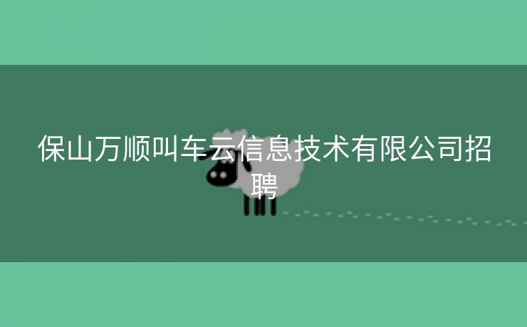 保山万顺叫车云信息技术有限公司招聘