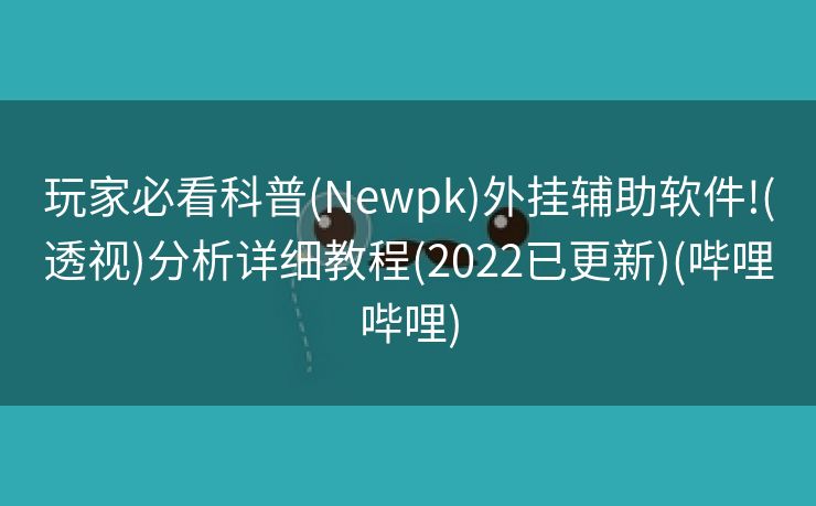 玩家必看科普(Newpk)外挂辅助软件!(透视)分析详细教程(2022已更新)(哔哩哔哩)