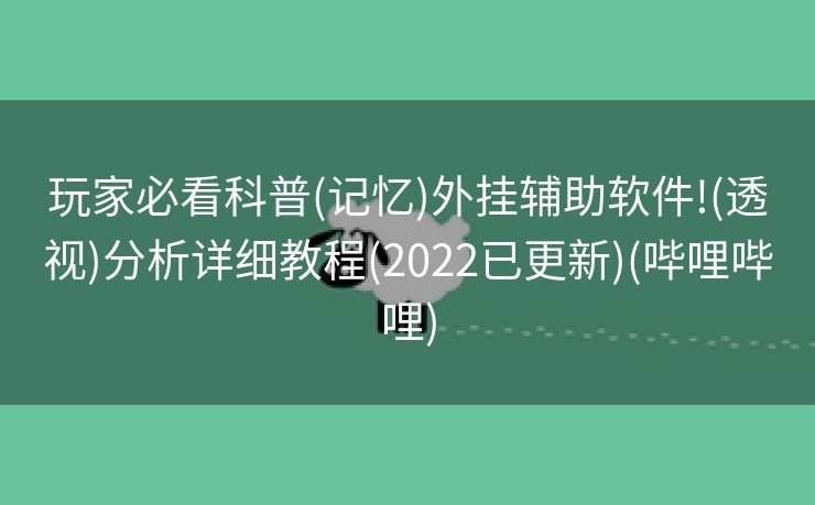 玩家必看科普(记忆)外挂辅助软件!(透视)分析详细教程(2022已更新)(哔哩哔哩)