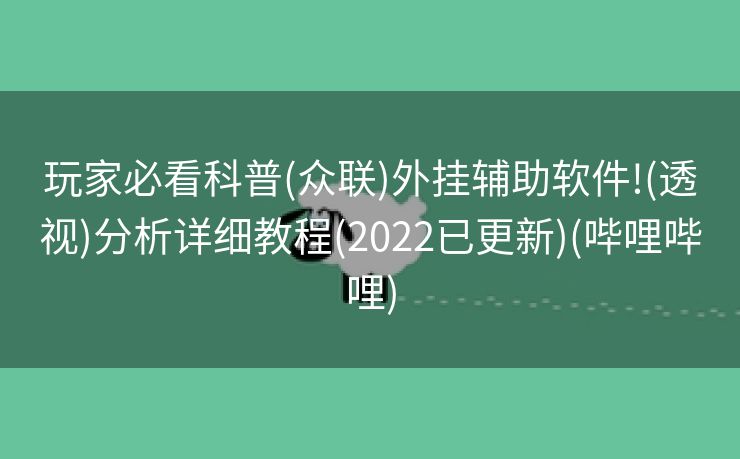玩家必看科普(众联)外挂辅助软件!(透视)分析详细教程(2022已更新)(哔哩哔哩)
