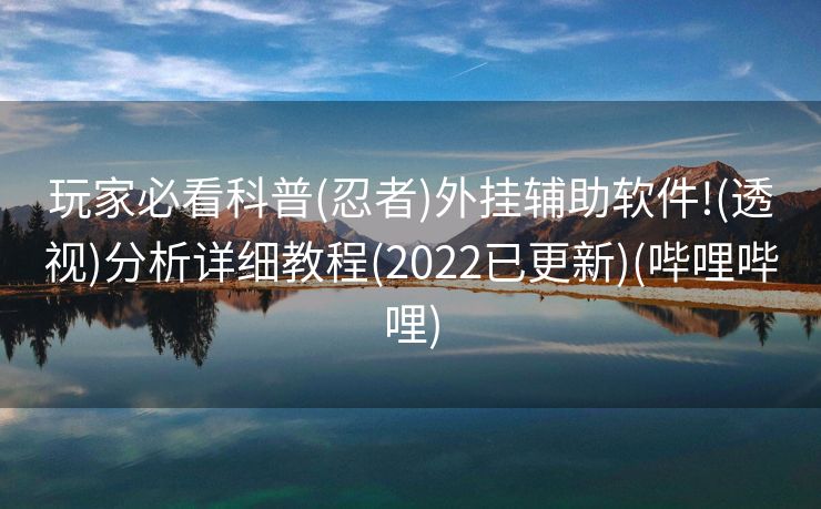 玩家必看科普(忍者)外挂辅助软件!(透视)分析详细教程(2022已更新)(哔哩哔哩)