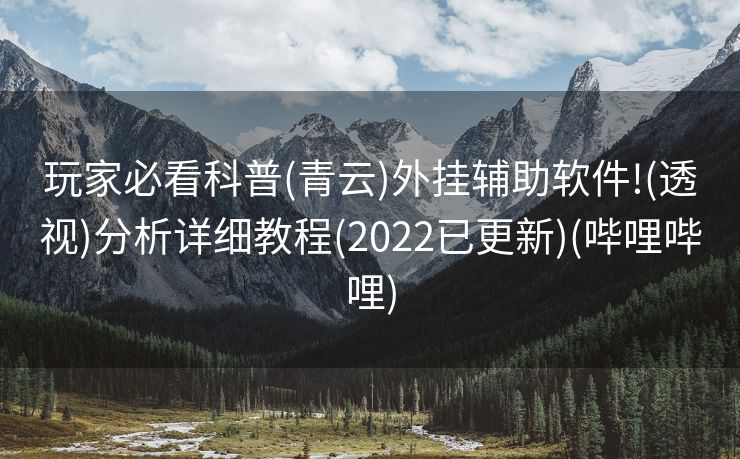 玩家必看科普(青云)外挂辅助软件!(透视)分析详细教程(2022已更新)(哔哩哔哩)