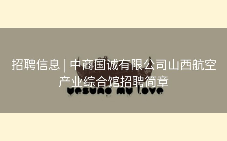招聘信息 | 中商国诚有限公司山西航空产业综合馆招聘简章