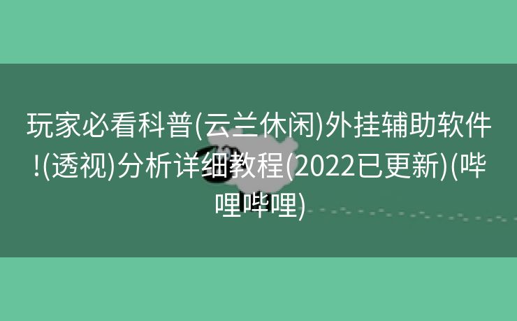 玩家必看科普(云兰休闲)外挂辅助软件!(透视)分析详细教程(2022已更新)(哔哩哔哩)