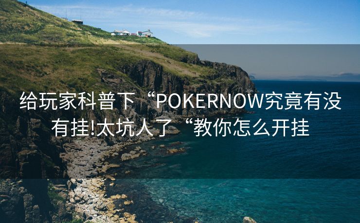 给玩家科普下“POKERNOW究竟有没有挂!太坑人了“教你怎么开挂