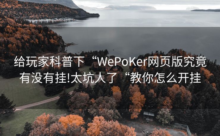 给玩家科普下“WePoKer网页版究竟有没有挂!太坑人了“教你怎么开挂