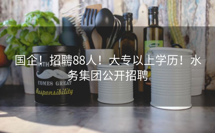 国企！招聘88人！大专以上学历！水务集团公开招聘