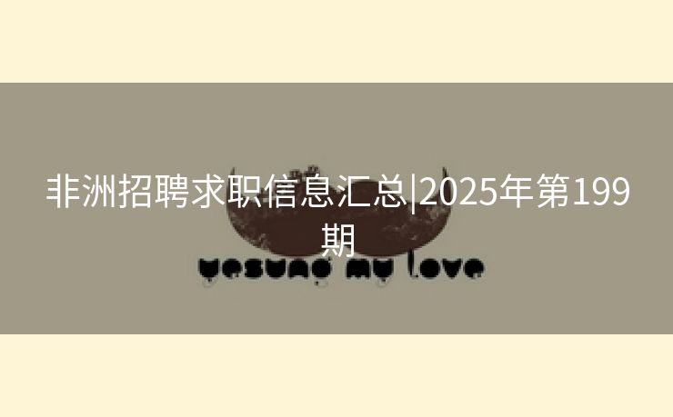 非洲招聘求职信息汇总|2025年第199期