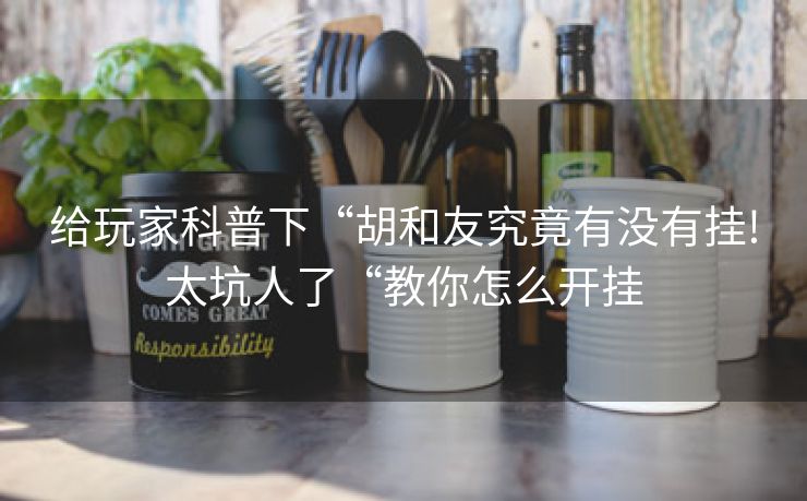 给玩家科普下“胡和友究竟有没有挂!太坑人了“教你怎么开挂