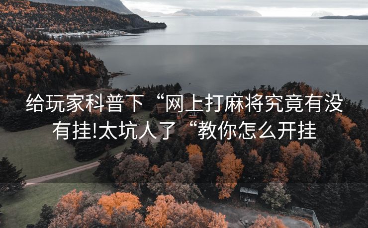 给玩家科普下“网上打麻将究竟有没有挂!太坑人了“教你怎么开挂