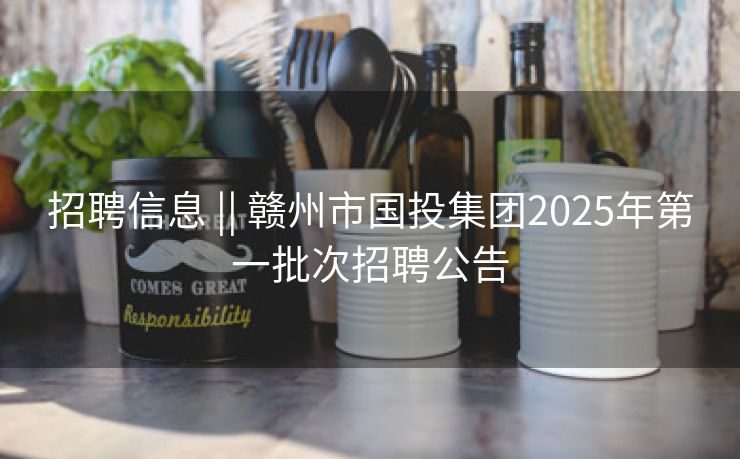 招聘信息 || 赣州市国投集团2025年第一批次招聘公告