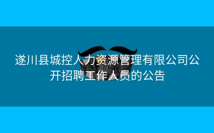 遂川县城控人力资源管理有限公司公开招聘工作人员的公告