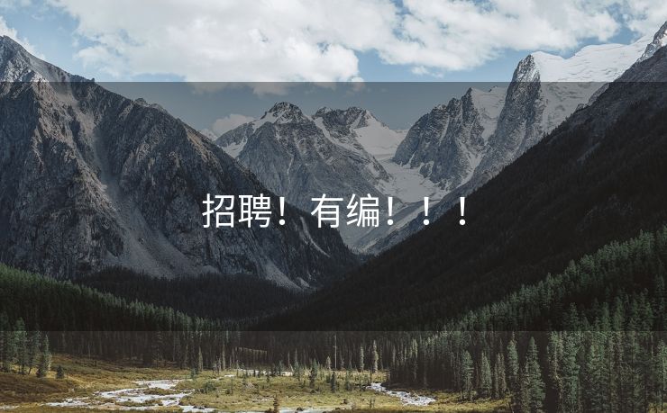 招聘！有编！！！