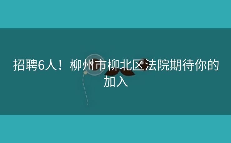 招聘6人！柳州市柳北区法院期待你的加入