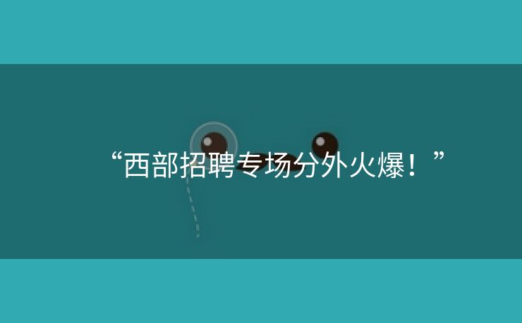 “西部招聘专场分外火爆！”