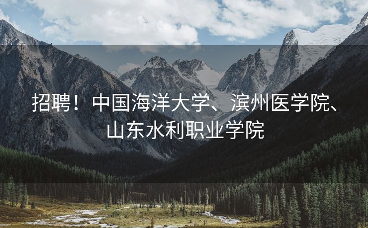 招聘！中国海洋大学、滨州医学院、山东水利职业学院