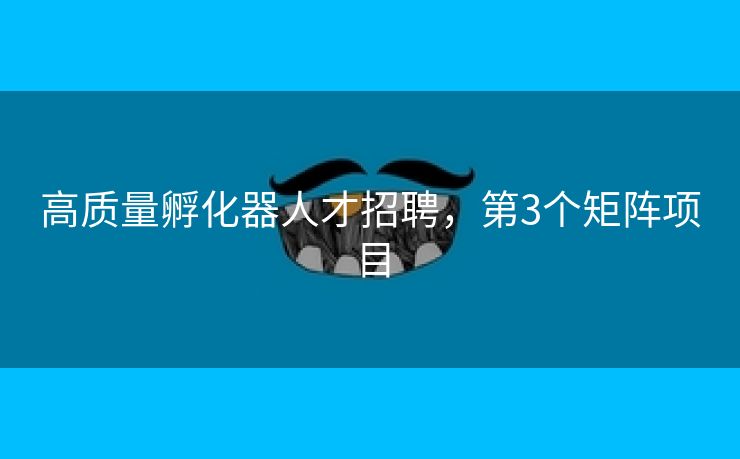 高质量孵化器人才招聘，第3个矩阵项目