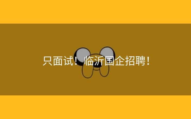 只面试！临沂国企招聘！