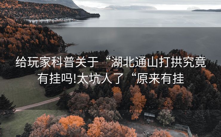 给玩家科普关于“湖北通山打拱究竟有挂吗!太坑人了“原来有挂