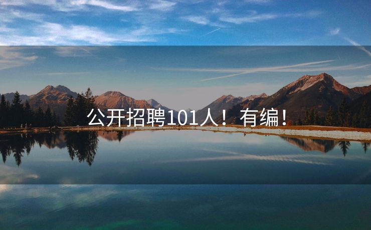 公开招聘101人！有编！