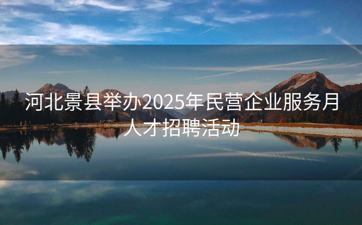 河北景县举办2025年民营企业服务月人才招聘活动
