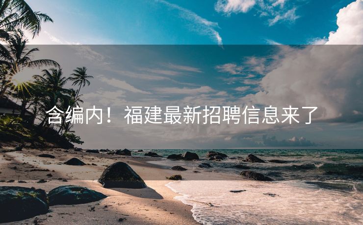 含编内！福建最新招聘信息来了