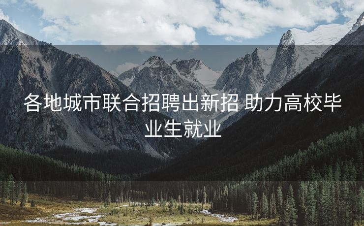 各地城市联合招聘出新招 助力高校毕业生就业